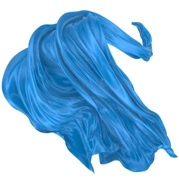 Abstract background of blue wavy silk or satin. 3d rendering image. Stock-Illustration