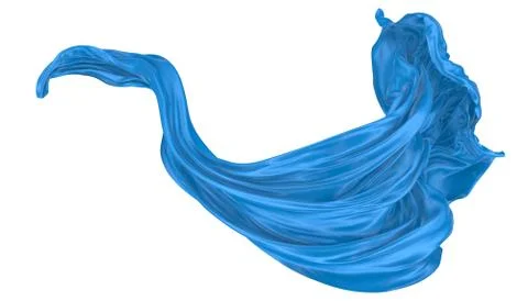 Abstract background of blue wavy silk or satin. 3d rendering image. Stock Illustration