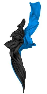 Abstract background of blue wavy silk or satin. 3d rendering image. Stock Illustration