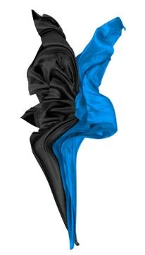 Abstract background of blue wavy silk or satin. 3d rendering image. Stock Illustration