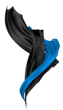 Abstract background of blue wavy silk or satin. 3d rendering image. Illustrazione stock