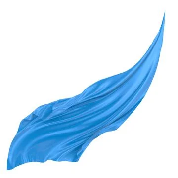 Abstract background of blue wavy silk or satin. 3d rendering image. Stock Illustration