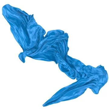 Abstract background of blue wavy silk or satin. 3d rendering image. Stock Illustration