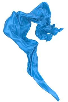 Abstract background of blue wavy silk or satin. 3d rendering image. Stock Illustration
