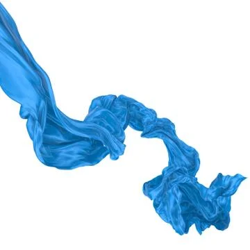 Abstract background of blue wavy silk or satin. 3d rendering image. Stock Illustration