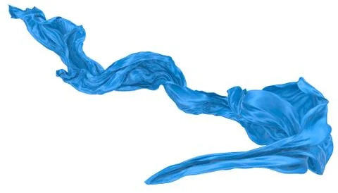 Abstract background of blue wavy silk or satin. 3d rendering image. Stock Illustration