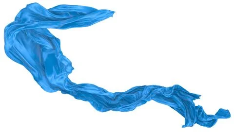 Abstract background of blue wavy silk or satin. 3d rendering image. Stock Illustration