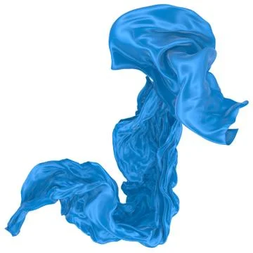 Abstract background of blue wavy silk or satin. 3d rendering image. Stock Illustration