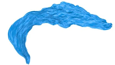 Abstract background of blue wavy silk or satin. 3d rendering image. Illustrazione stock