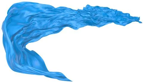 Abstract background of blue wavy silk or satin. 3d rendering image. Stock Illustration