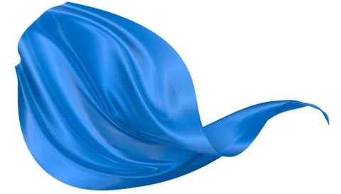 Abstract background of blue wavy silk or satin. 3d rendering image. Stock Illustration