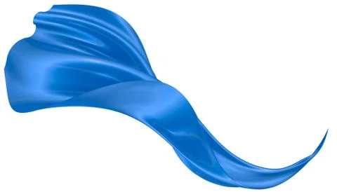 Abstract background of blue wavy silk or satin. 3d rendering image. Stock Illustration