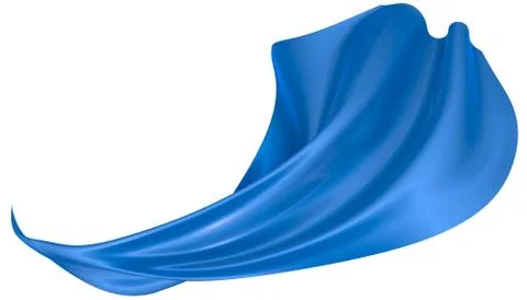 Abstract background of blue wavy silk or satin. 3d rendering image. Stock Illustration
