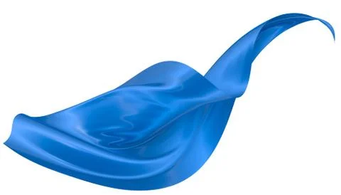 Abstract background of blue wavy silk or satin. 3d rendering image. Stock Illustration