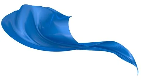 Abstract background of blue wavy silk or satin. 3d rendering image. Stock Illustration