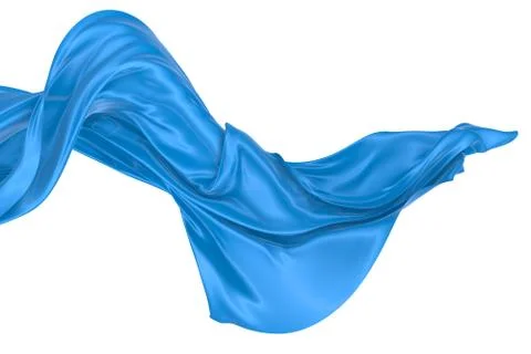 Abstract background of blue wavy silk or satin. 3d rendering image. Stock Illustration