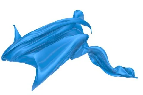 Abstract background of blue wavy silk or satin. 3d rendering image. Stock Illustration