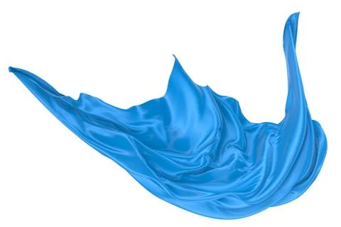 Abstract background of blue wavy silk or satin. 3d rendering image. Stock Illustration