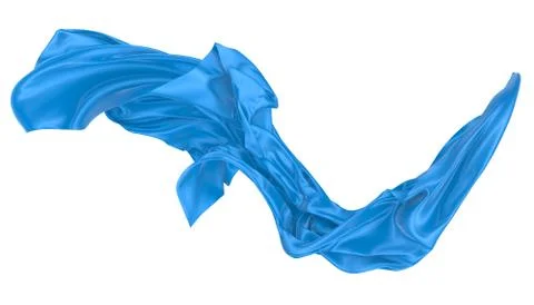 Abstract background of blue wavy silk or satin. 3d rendering image. Stock Illustration