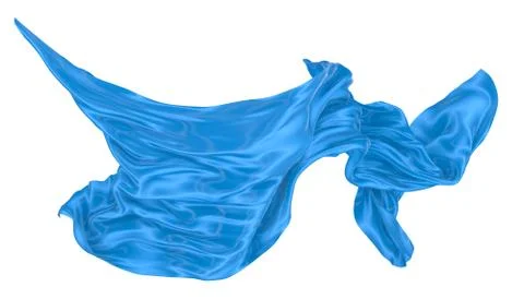 Abstract background of blue wavy silk or satin. 3d rendering image. Stock Illustration