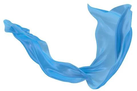 Abstract background of blue wavy silk or satin. 3d rendering image. Stock Illustration