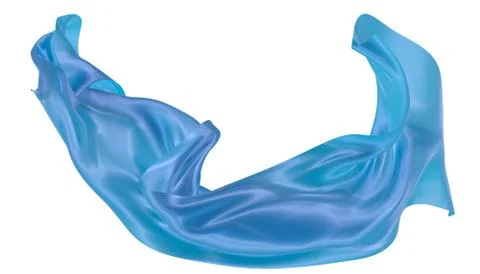 Abstract background of blue wavy silk or satin. 3d rendering image. Illustrazione stock