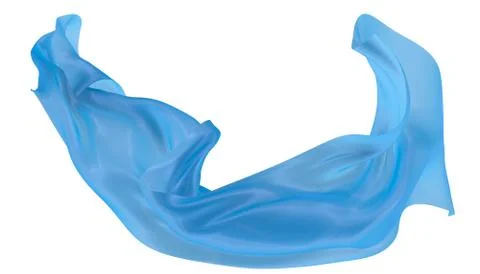 Abstract background of blue wavy silk or satin. 3d rendering image. Stock Illustration