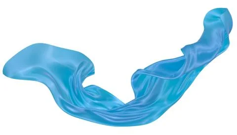 Abstract background of blue wavy silk or satin. 3d rendering image. Stock-Illustration