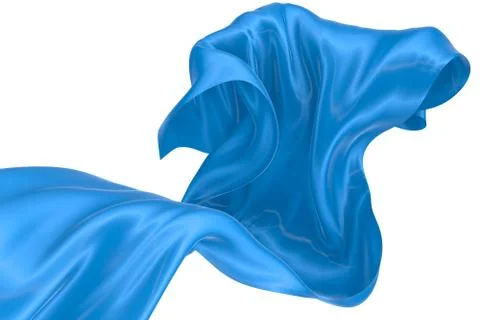 Abstract background of blue wavy silk or satin. 3d rendering image. Stock Illustration