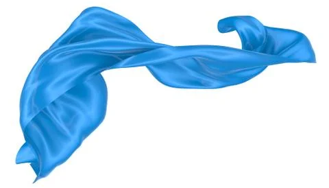 Abstract background of blue wavy silk or satin. 3d rendering image. Stock Illustration