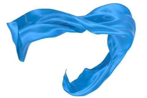 Abstract background of blue wavy silk or satin. 3d rendering image. Stock Illustration