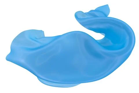 Abstract background of blue wavy silk or satin. 3d rendering image. Stock Illustration