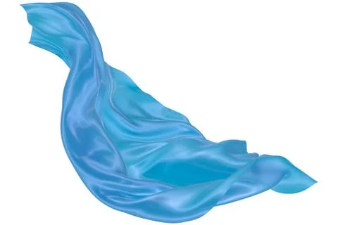 Abstract background of blue wavy silk or satin. 3d rendering image. Stock Illustration