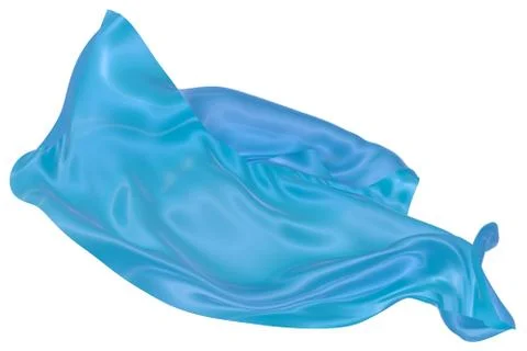 Abstract background of blue wavy silk or satin. 3d rendering image. Stock Illustration