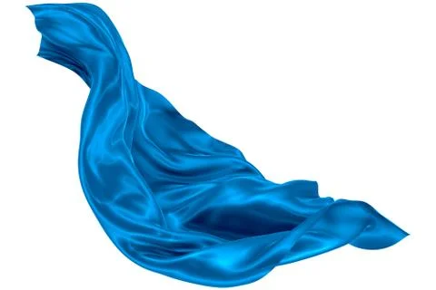 Abstract background of blue wavy silk or satin. 3d rendering image. Stock Illustration