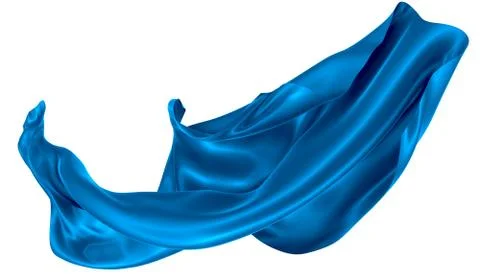 Abstract background of blue wavy silk or satin. 3d rendering image. Stock Illustration