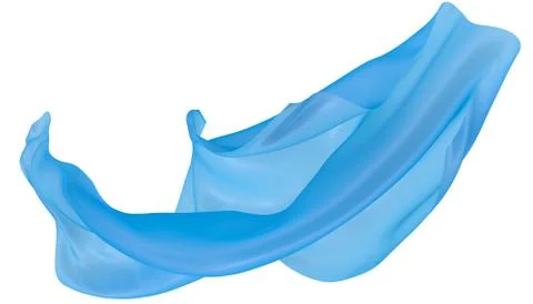 Abstract background of blue wavy silk or satin. 3d rendering image. Stock Illustration