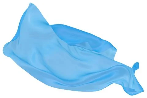 Abstract background of blue wavy silk or satin. 3d rendering image. Stock Illustration
