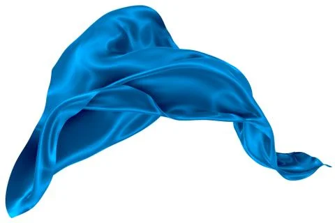 Abstract background of blue wavy silk or satin. 3d rendering image. Stock Illustration