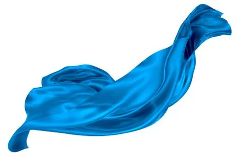Abstract background of blue wavy silk or satin. 3d rendering image. Stock-Illustration