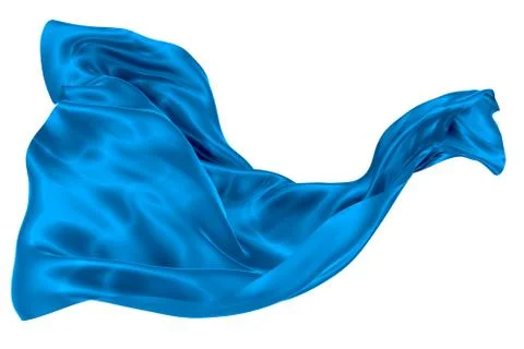 Abstract background of blue wavy silk or satin. 3d rendering image. Illustrazione stock