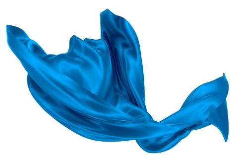 Abstract background of blue wavy silk or satin. 3d rendering image. Stock Illustration