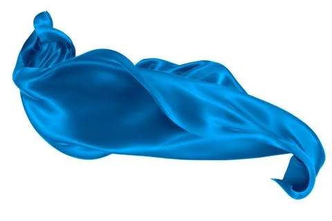 Abstract background of blue wavy silk or satin. 3d rendering image. Stock Illustration