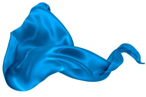 Abstract background of blue wavy silk or satin. 3d rendering image. Stock Illustration