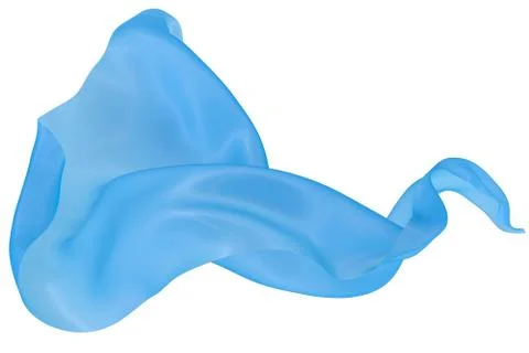 Abstract background of blue wavy silk or satin. 3d rendering image. Stock Illustration