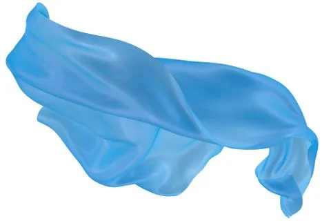 Abstract background of blue wavy silk or satin. 3d rendering image. Stock Illustration