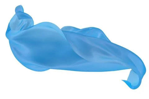 Abstract background of blue wavy silk or satin. 3d rendering image. Stock Illustration