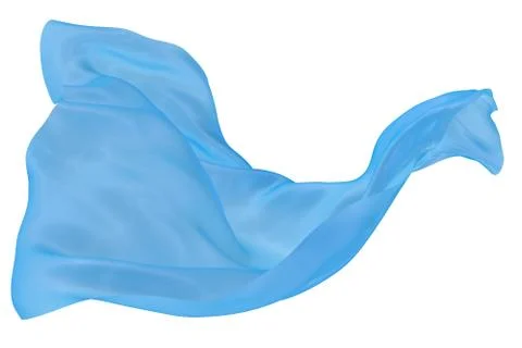 Abstract background of blue wavy silk or satin. 3d rendering image. Stock Illustration