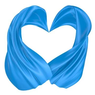Abstract background of blue wavy silk or satin. 3d rendering image. Stock Illustration