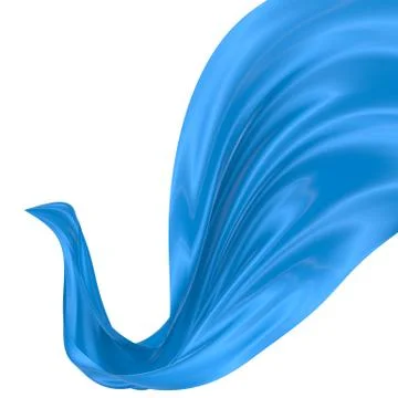 Abstract background of blue wavy silk or satin. 3d rendering image. Stock Illustration